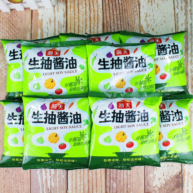 海天生抽黄豆酱油350ml袋装 酿造酱油凉拌炒菜鲜味蘸料家用酱油 餐饮