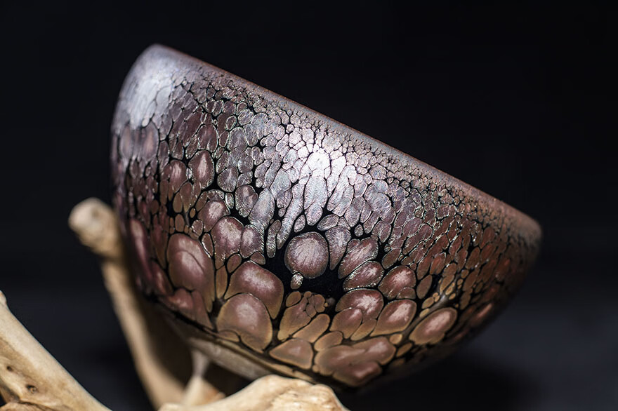 【无极】油花大 结晶佳 黎祥 建阳建盏主人杯 口径9.5cm j85-1127