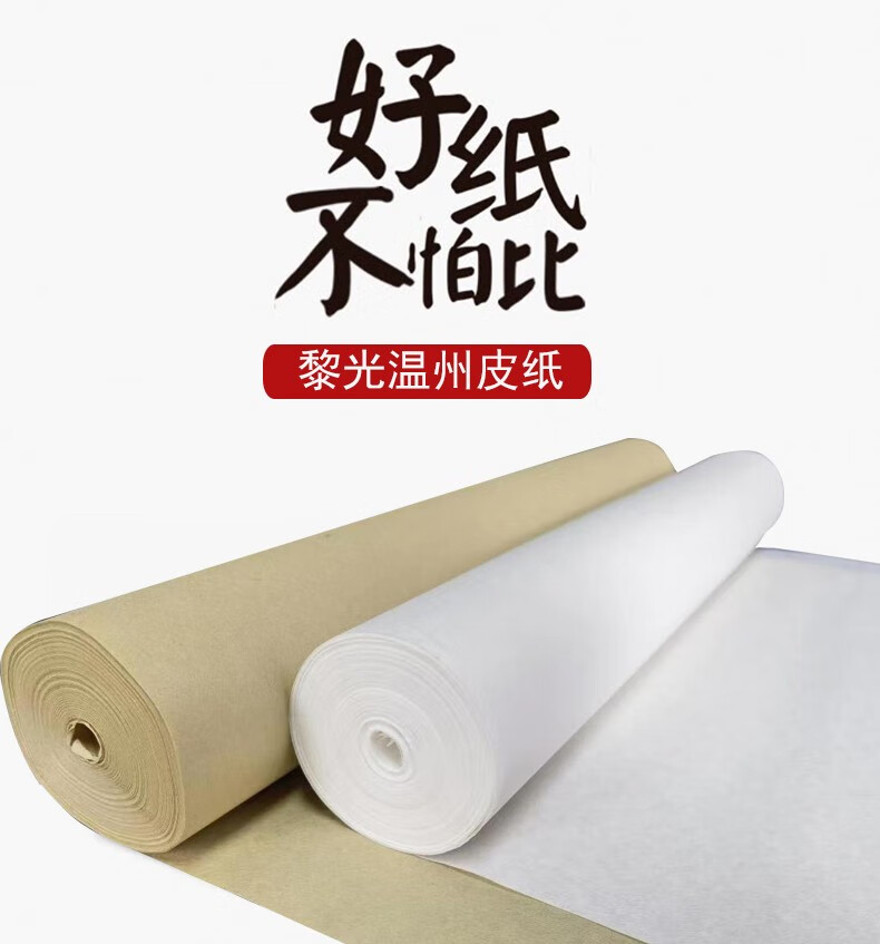 温州皮纸半生熟宣纸半生半熟宣纸10米书法专用纸作品纸国画工笔画初学