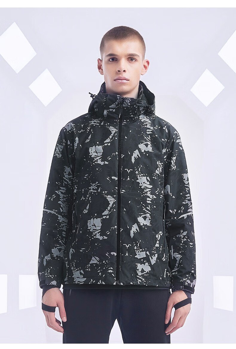 迈途冲锋衣羽绒抓绒冬季保暖内胆三合一轻便可拆卸防风衣 深蓝色-男