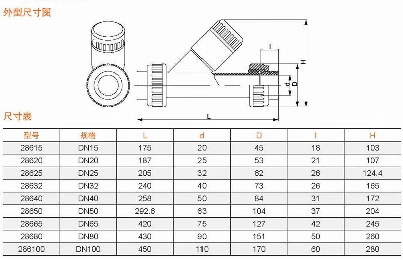 pvc-u过滤器 塑料透明过滤器 upvc管道过滤器 y型过滤器 dn100 (内径