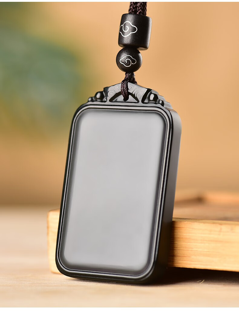 和田玉平安无事牌吊坠男女士款天然玉石玉坠挂件玉佩玉牌玉器 款式一