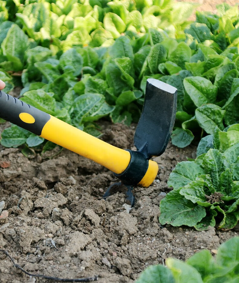 二牛小镐头户外纯钢十字镐双扁小洋镐小号农用挖土手镐野外挖桩工具斧