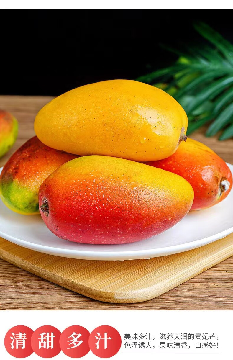 广西百色贵妃芒热带水果新鲜水果树上熟芒果核小多汁新鲜芒果 中小果5