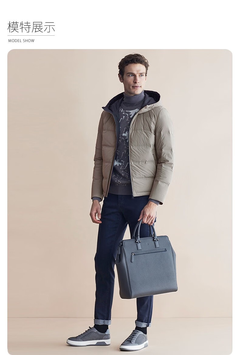 【乔振宇明星同款】威可多vicutu商场同款男士羽绒服白鹅绒保暖连帽