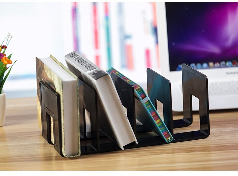 三联书立架四联书立架塑料书夹书架隔挡板书靠桌上文件收纳架资料架