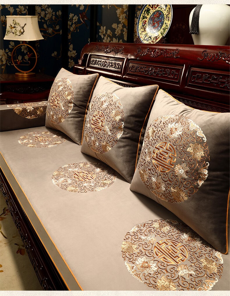 巢品中式红木沙发坐垫加厚罗汉床垫高档实木家具座垫定制家用防滑沙发