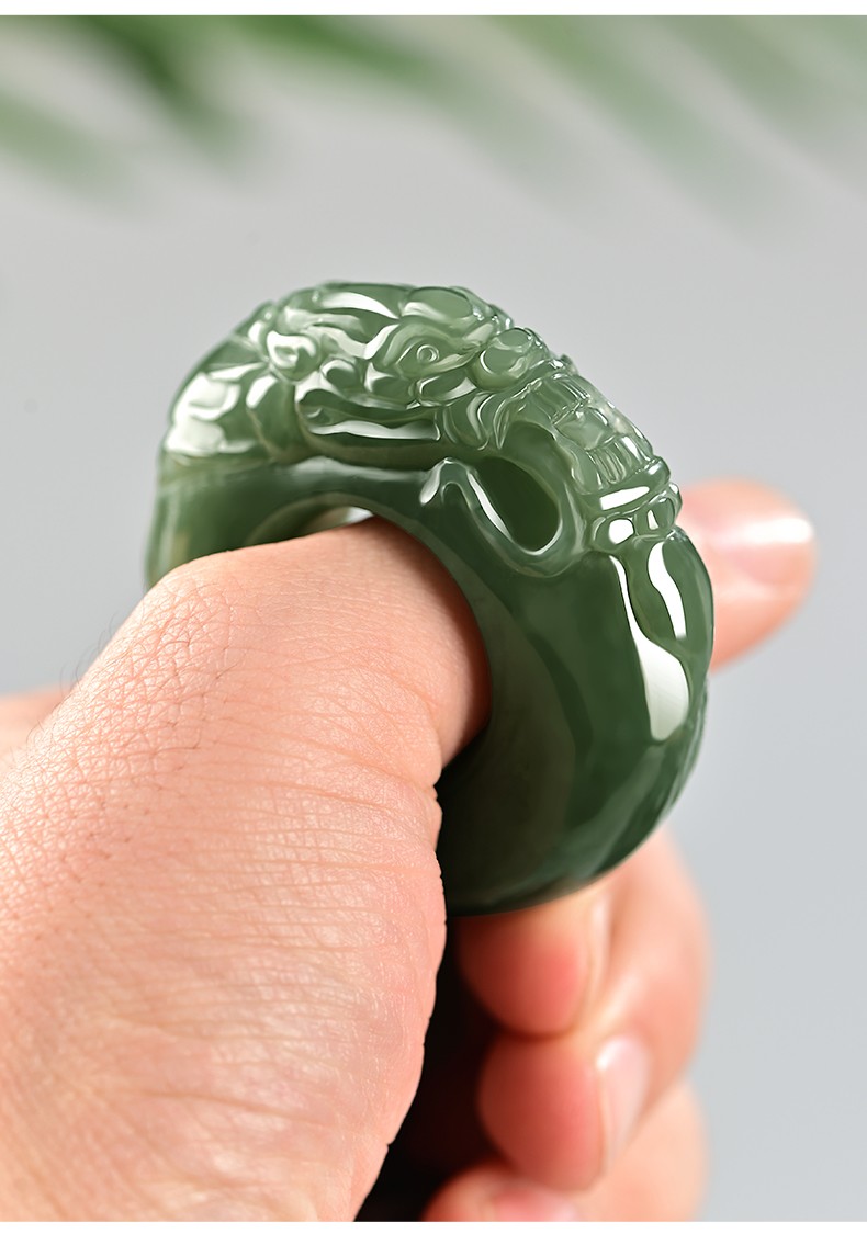 玉华情新疆和田玉扳指男士大拇指戒指新疆天然玉石指环戒圈手把件女
