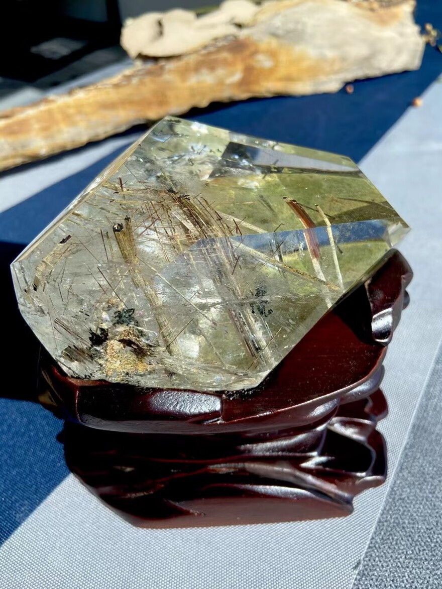 诺源珠宝天然绿幽灵景石原石聚宝盆摆件家居摆件办公摆放门店开业装饰