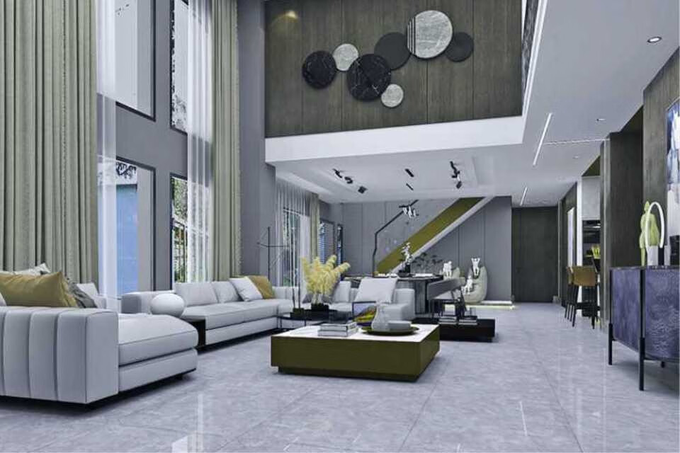 洛塔客餐厅通体抛釉地面墙面瓷砖750x1500mm 波尔多灰 香奢灰 750*