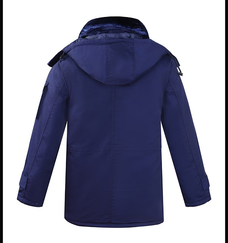 际华新式蓝作训大衣救援棉袄加厚防寒军大衣蓝色保暖棉衣深蓝色175100
