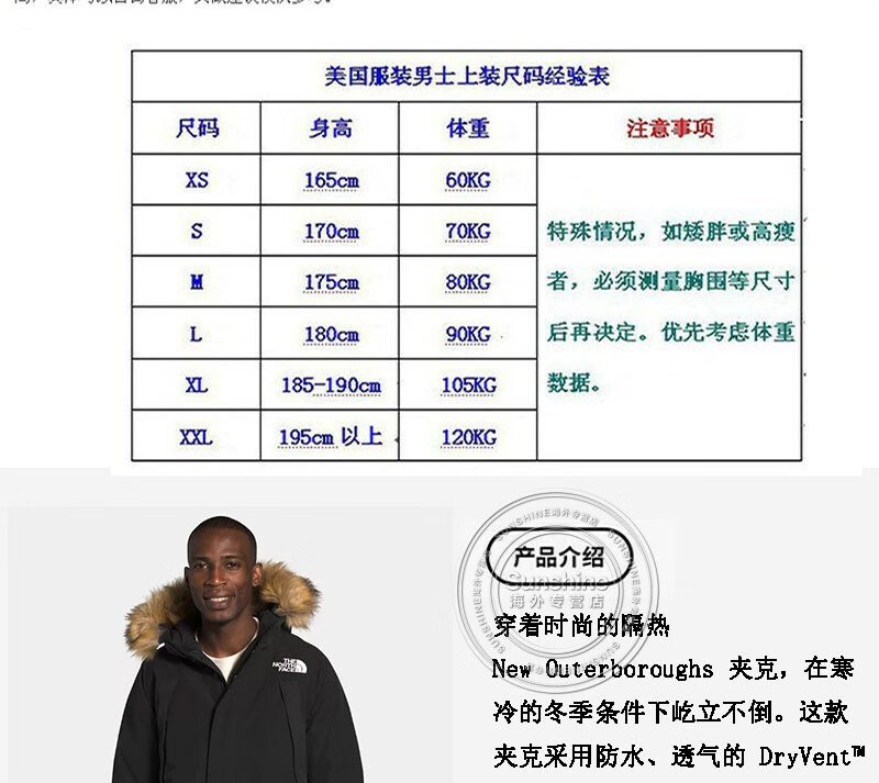 thenorthface北面派克大衣男 new outerboroughs保暖羽绒服550蓬鹅绒