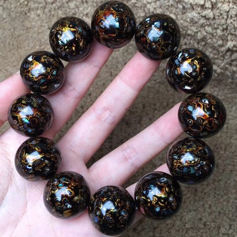 传统文创黑金大漆珠男女手串特色礼品手工非遗特色民间工艺品