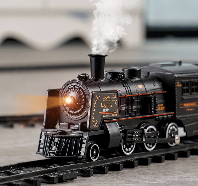 bambetel复古蒸汽火车儿童玩具轨道套装系列男孩小孩312岁以上卡通