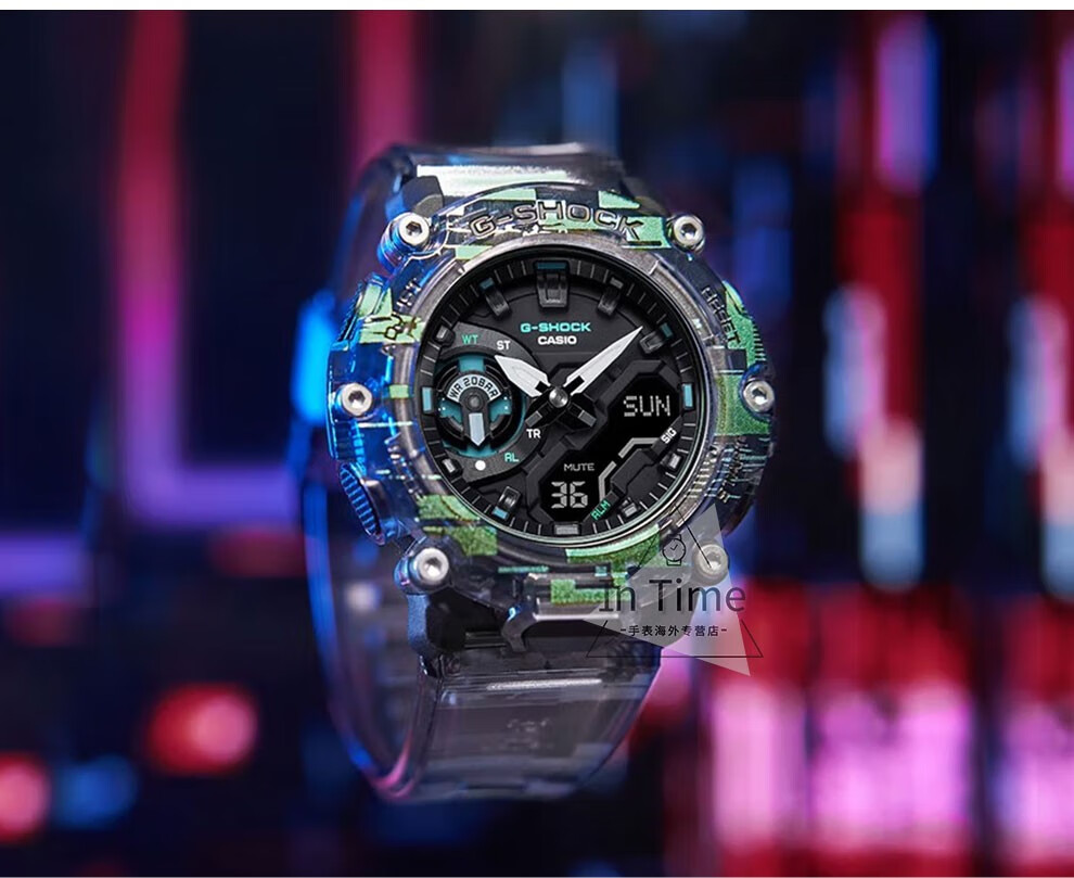 卡西欧(casio) 手表g-shock碳纤维运动防水防震男表 ga-2200sl-8a