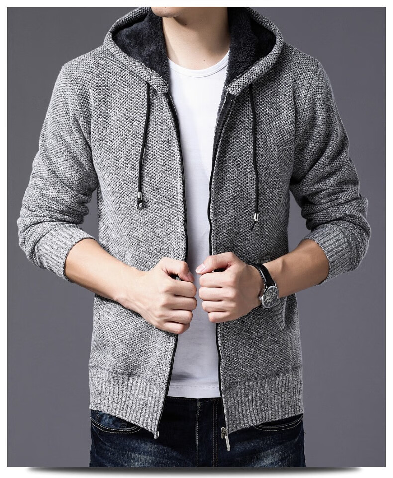 毛衣男开衫针织外套加绒加厚宽松大码毛线衣青年休闲潮流百搭外穿男士