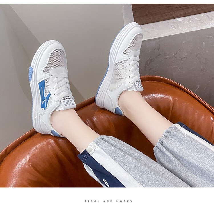 兰研休闲鞋女鞋春夏新款透气飞织运动跑鞋ins潮百搭跑步运动鞋休闲