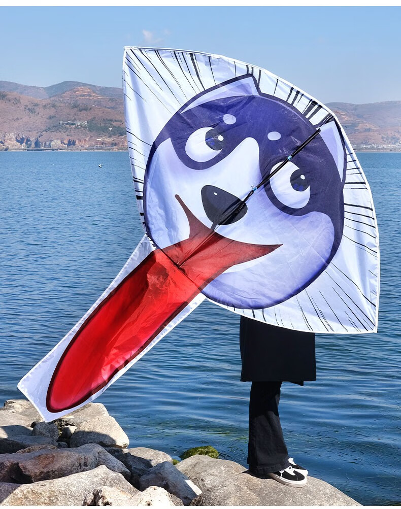 潍坊风筝可爱哈士奇小狗风筝儿童微风易飞大人专用新式风筝大型哈士奇