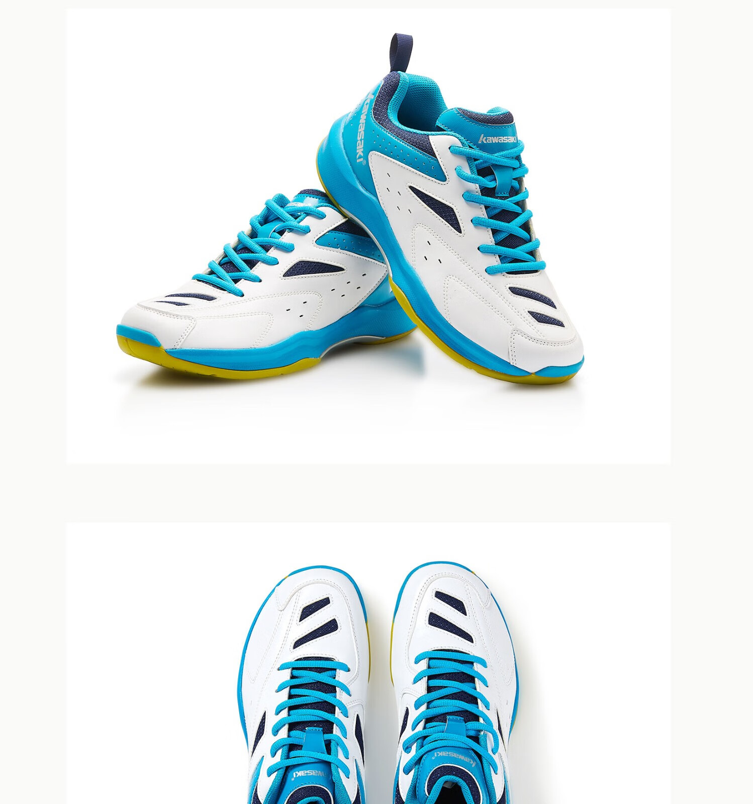 kawasaki川崎羽毛球鞋男女防滑透气耐磨运动鞋追风系列网羽通用k063白