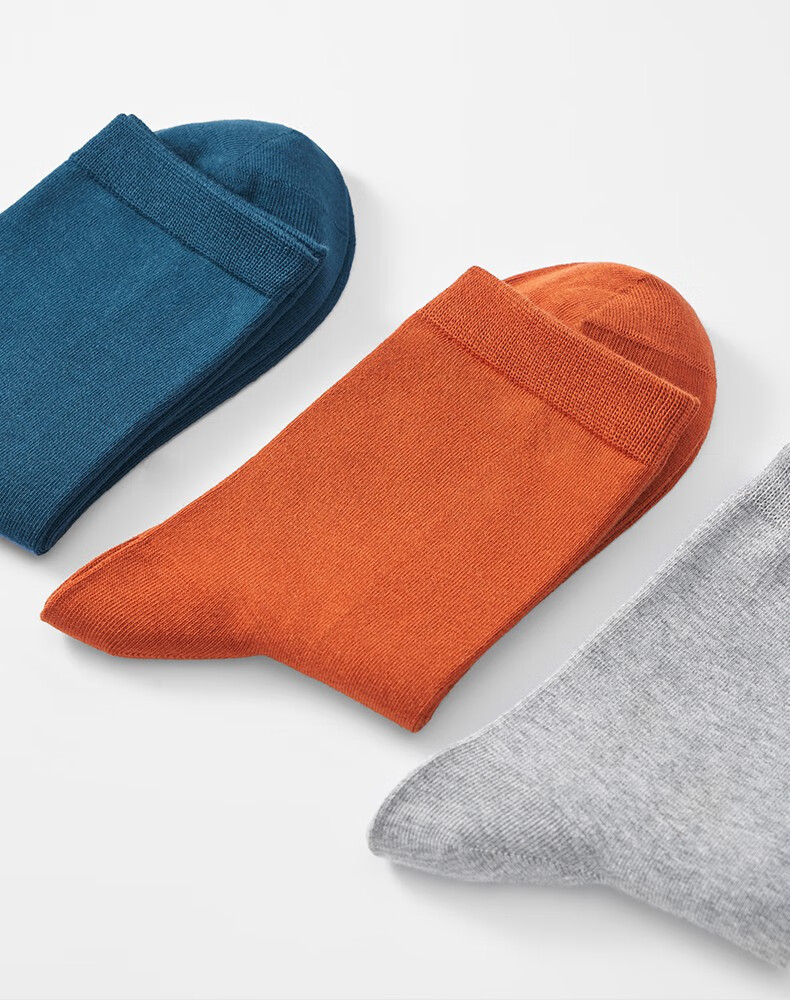 杉杉袜子男中筒纯色男袜吸汗透气休闲棉袜5双盒装均码