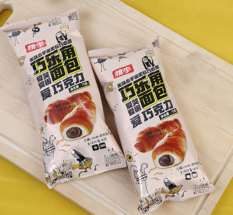 桃李巧乐角面包巧克力酱夹心牛角包爆浆流心面包软整箱儿童代早餐