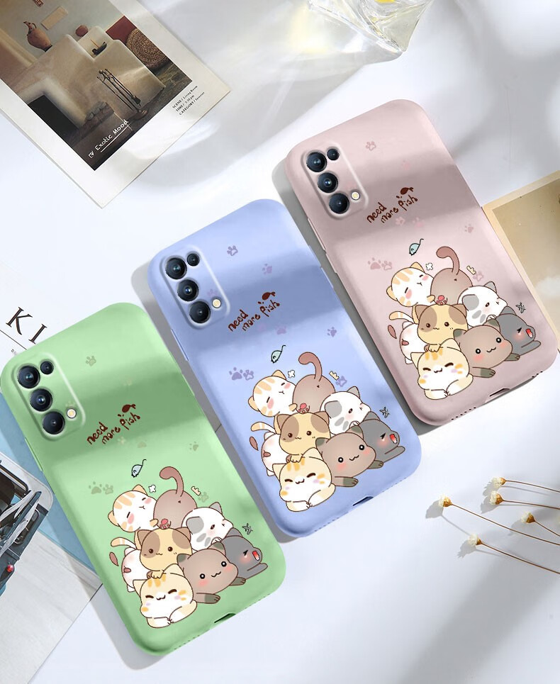 意宝宝 opporeno5手机壳液态硅胶reno5pro全包防摔保护套可爱熊猫卡通