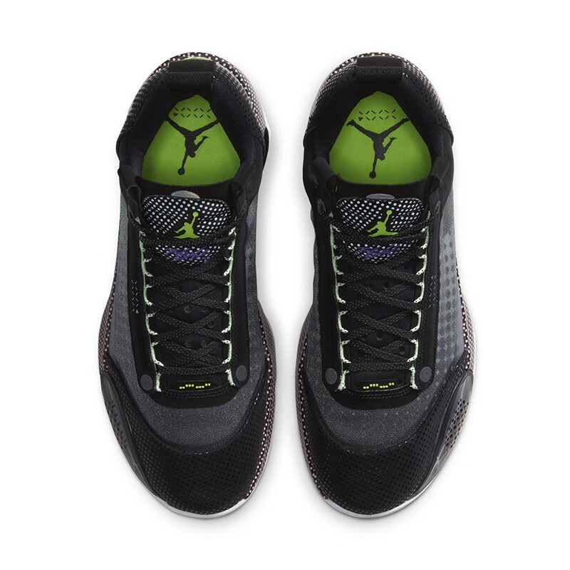 耐克nike air jordan34 mid中帮aj34乔34 男子2020实战篮球鞋 黑绿 cz