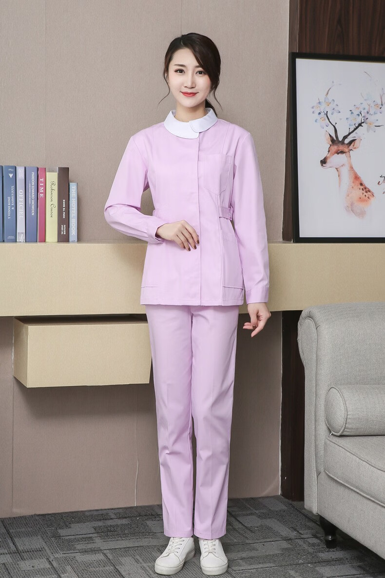 御芃护士服分体套装长袖春季美容服女牙科口腔工作服护理护工服大码