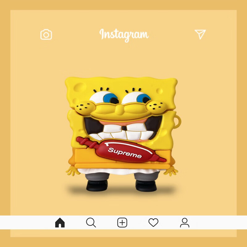 锃尚 海绵宝宝airpods pro保护套苹果无线蓝牙耳机套1/2/3代硅胶防摔