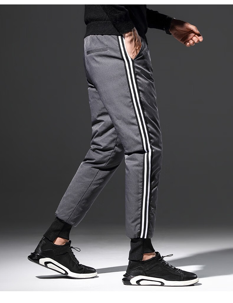 羽绒裤男冬季新款加绒加厚防寒防风保暖棉裤中青年男士休闲束脚男裤子