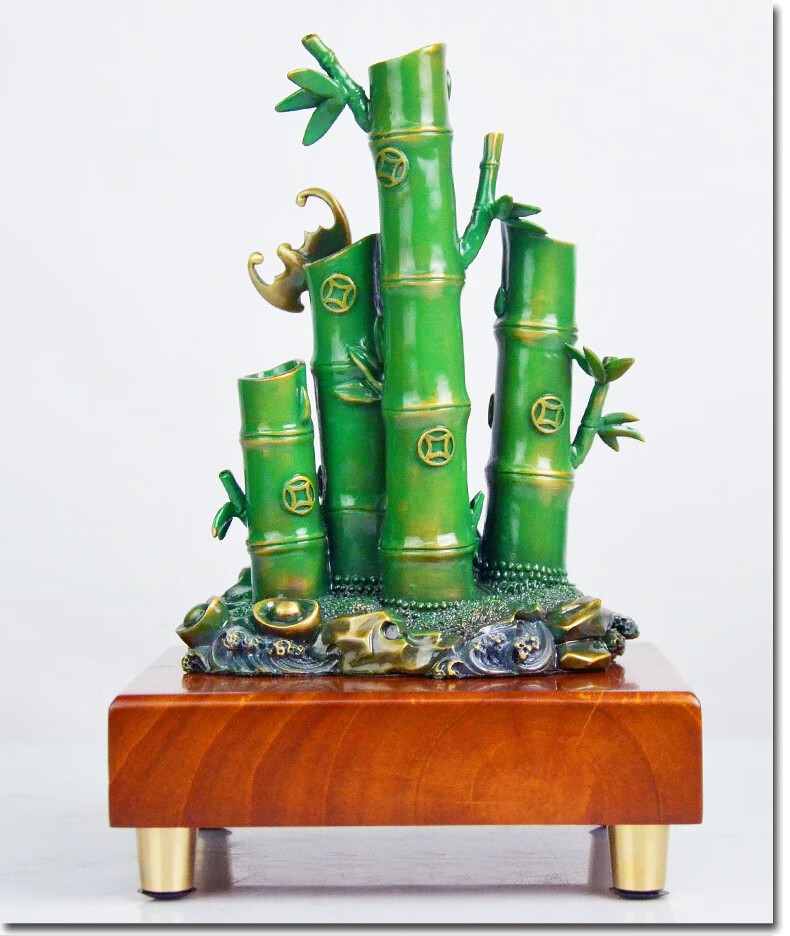 裕尚礼纯铜竹报平安财富节节高竹子摆件工艺品客厅酒柜书房办公室装饰