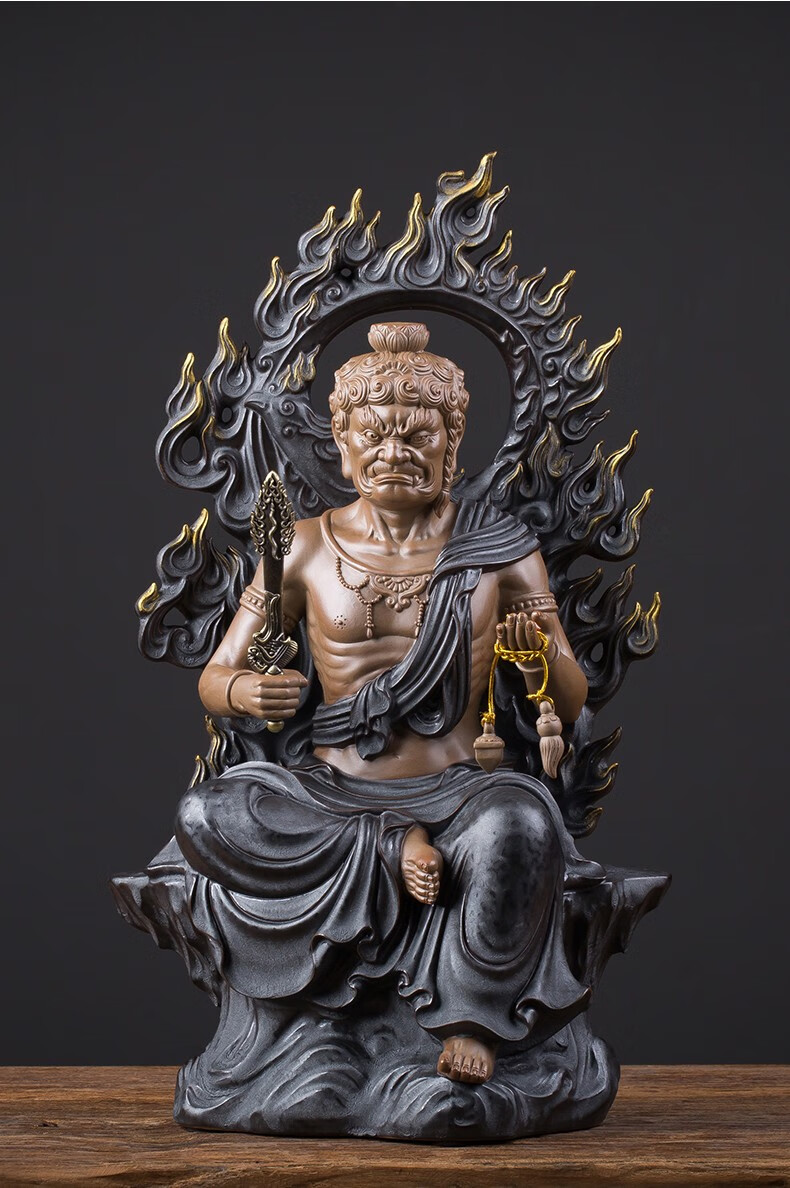 王顺手造不动明王佛像神像家用供奉摆件十二生肖属鸡守护神陶瓷佛像