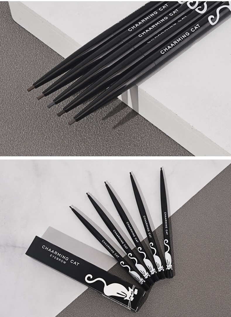 查名一猫下午茶精细眉笔自然持妆根根分明显色持久防水汗不易脱妆初学