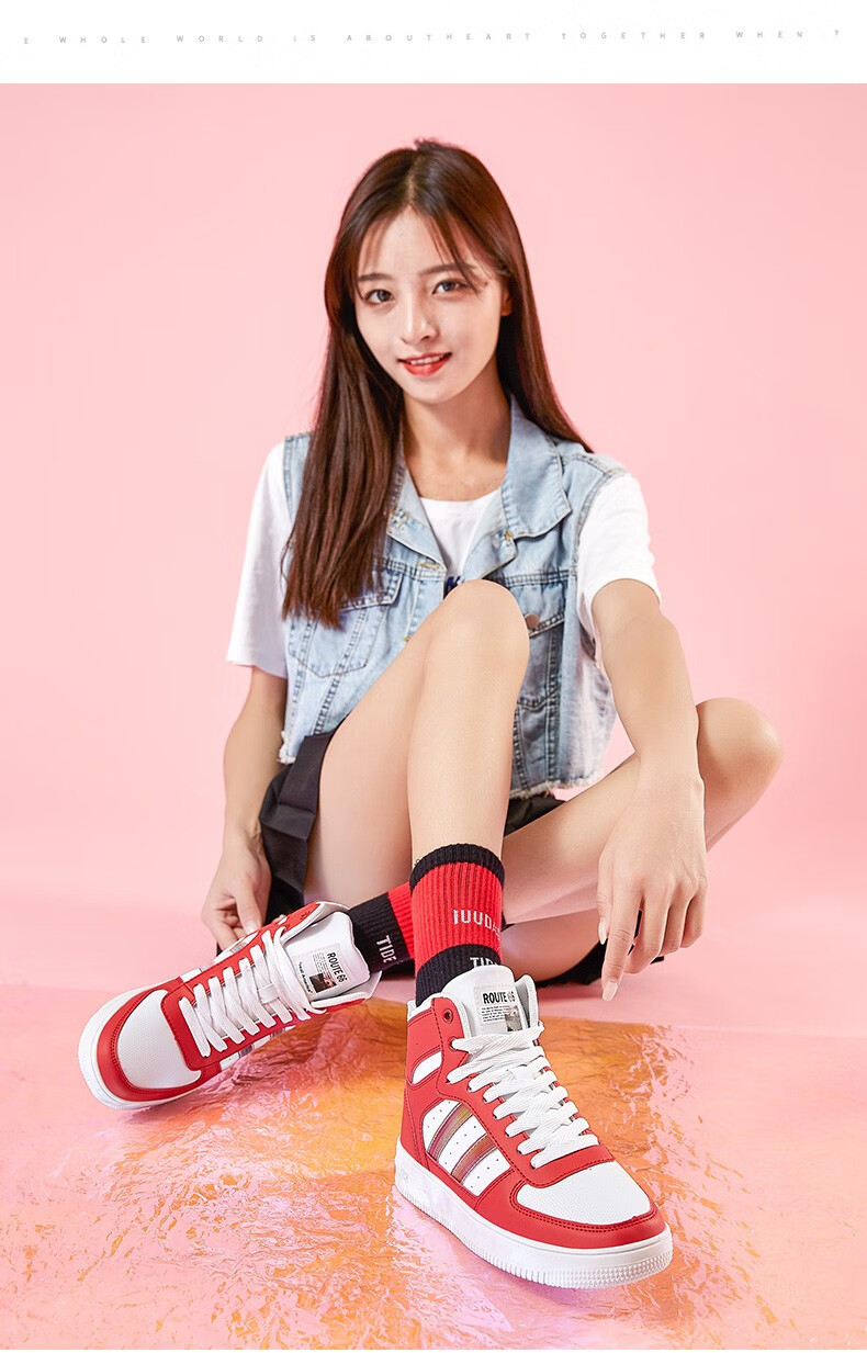 空军一号休闲鞋女aj女鞋联名小白鞋女2020秋冬季新款运动学生高帮板鞋