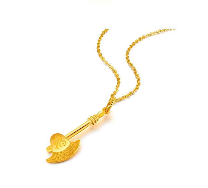 百泰首饰足金999黄金吊坠女福字项链坠斧头挂坠男生日礼物235g