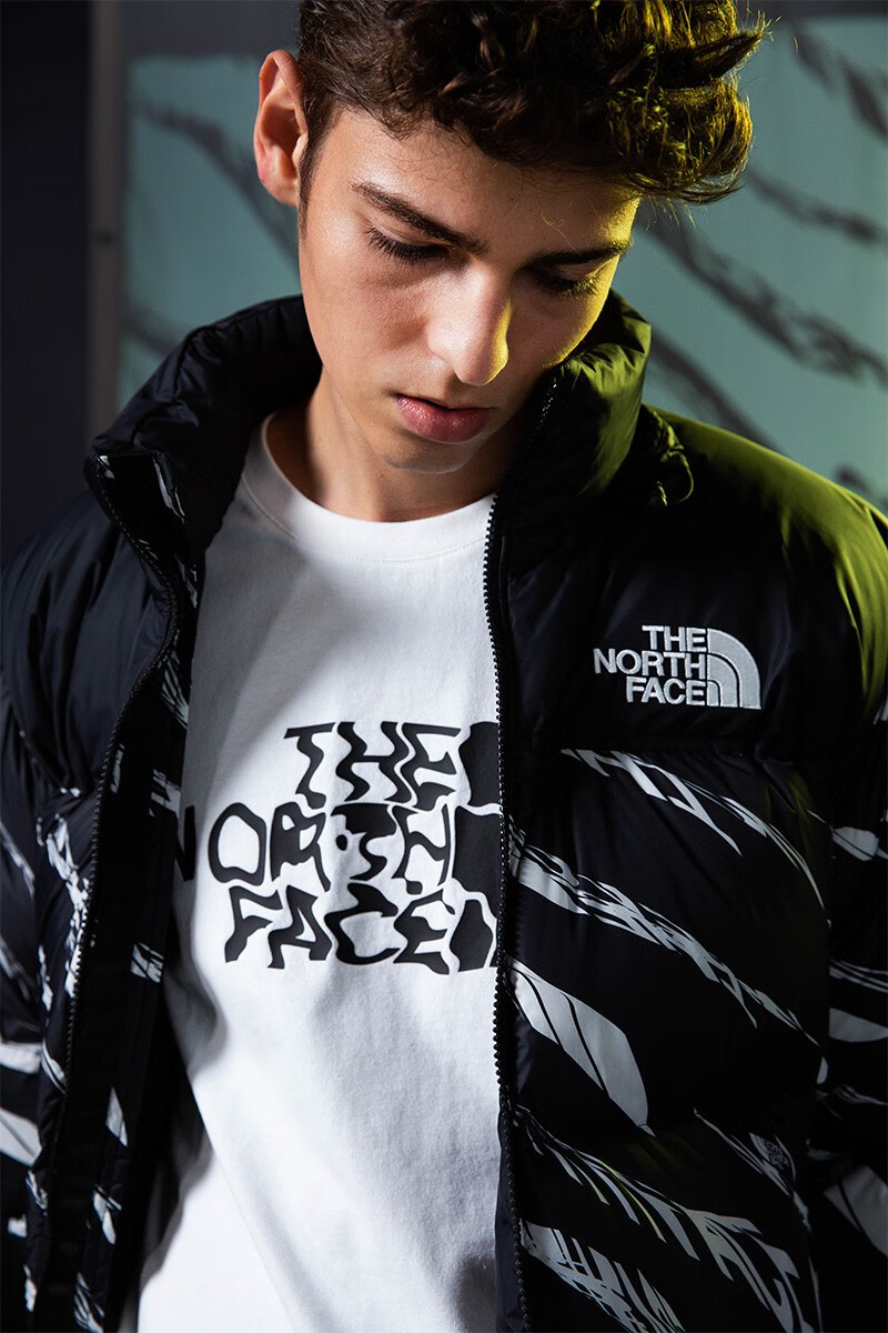 【薇娅推荐】thenorthface北面斑马纹潮流复刻鹅绒羽绒服情侣款|5axq