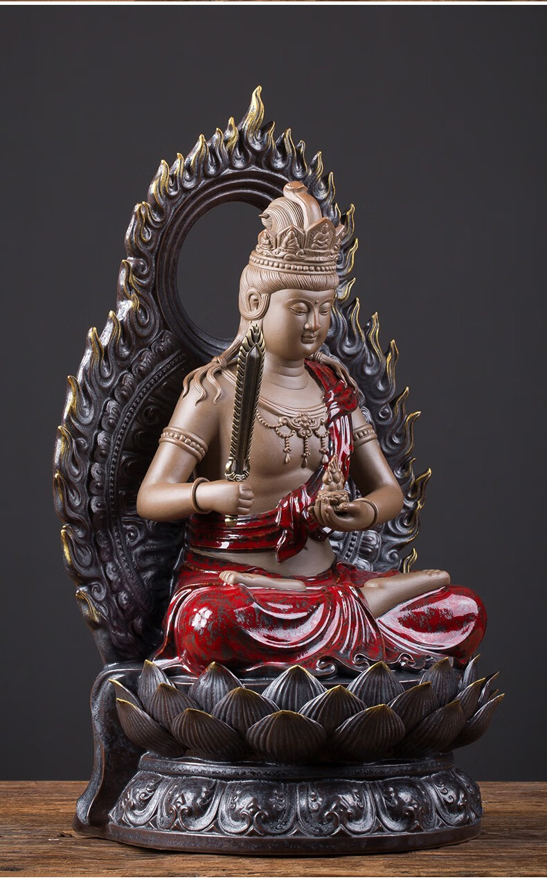 王顺手造虚空藏菩萨佛像摆件家居供奉陶瓷摆设属牛虎生肖守护神本命佛