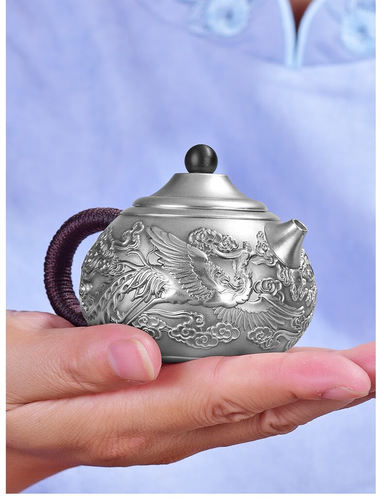 银器天下 足银茶壶 银茶具套装 足银壶泡茶银水壶纯手工银茶杯 迷你小