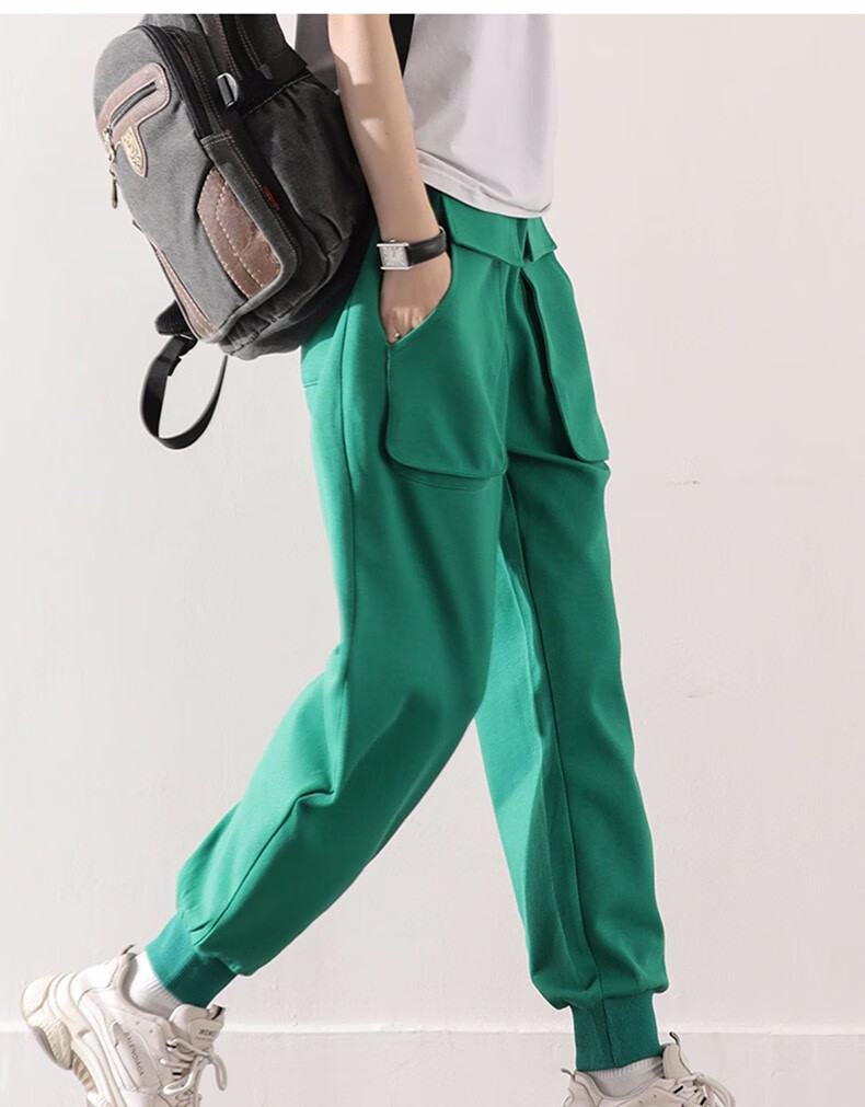 丹帝狮敦品牌轻奢休闲运动裤女宽松春夏季新款时尚大口袋韩版减龄洋气