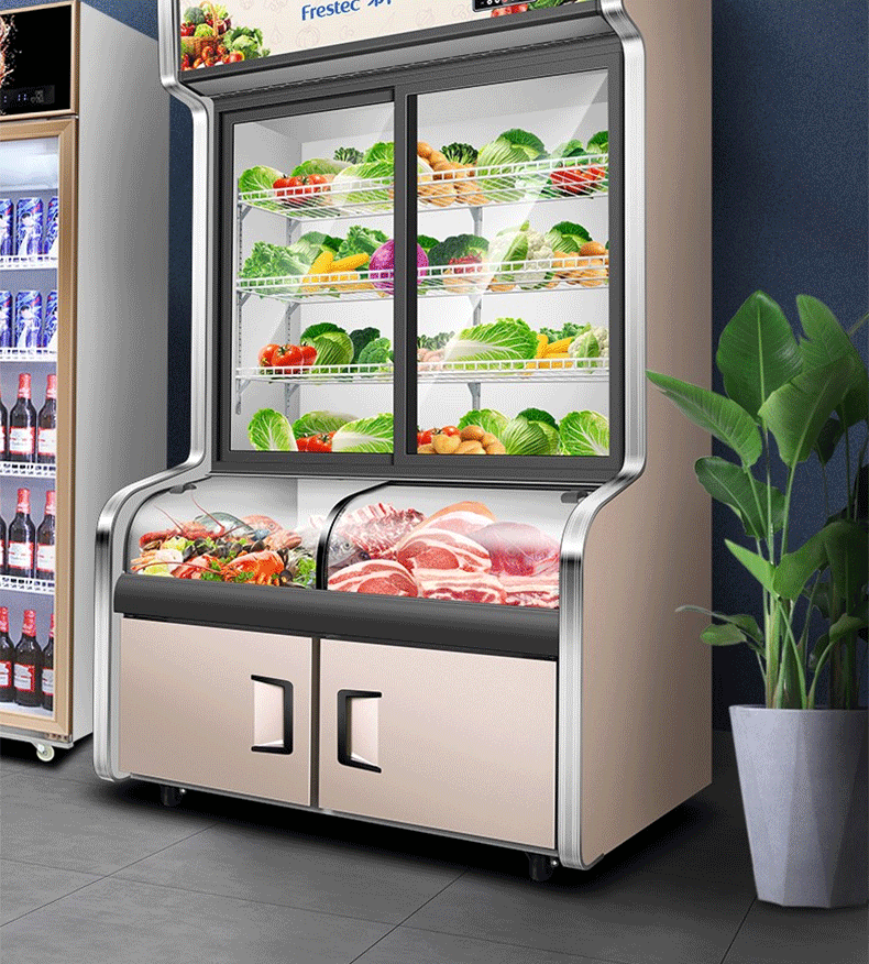 2022旗舰款新飞frestec点菜柜麻辣烫展示柜冷藏冷冻冰箱双温商用冰柜