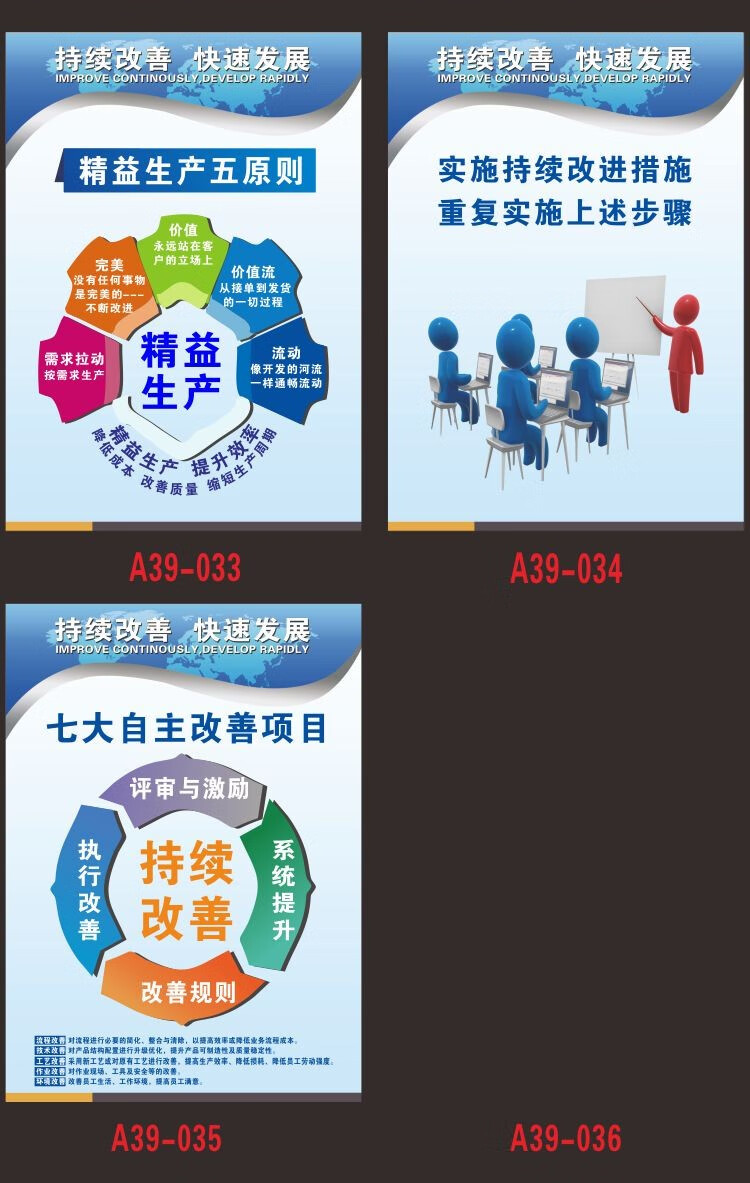 欧嘢- 企业工厂车间 现场质量品质管理宣传精益生产标语海报挂图 pp