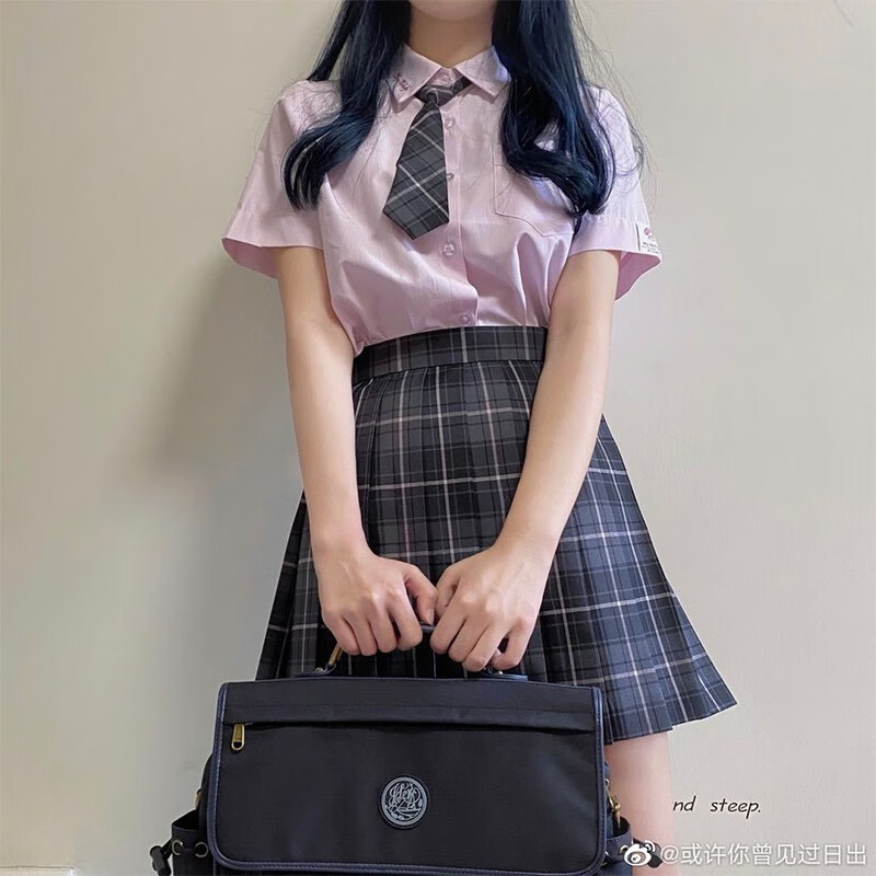 jk制服官方烟灰jk制服格纹百褶裙日系校供感优等生暗黑学院风正统格裙