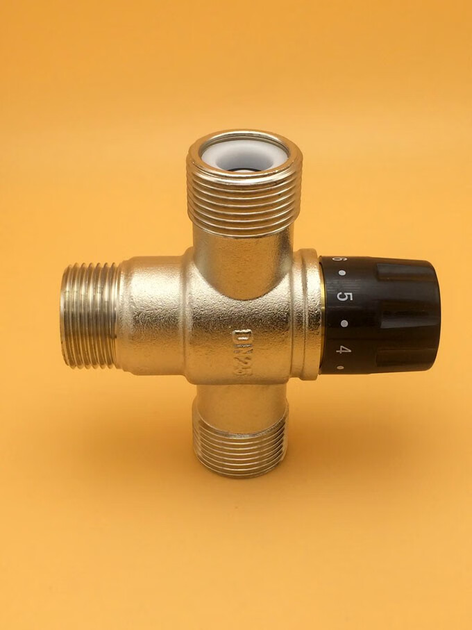 黛惑1寸dn25恒温混水阀明装全铜工程恒温阀 太阳能龙头智能管道阀 1寸