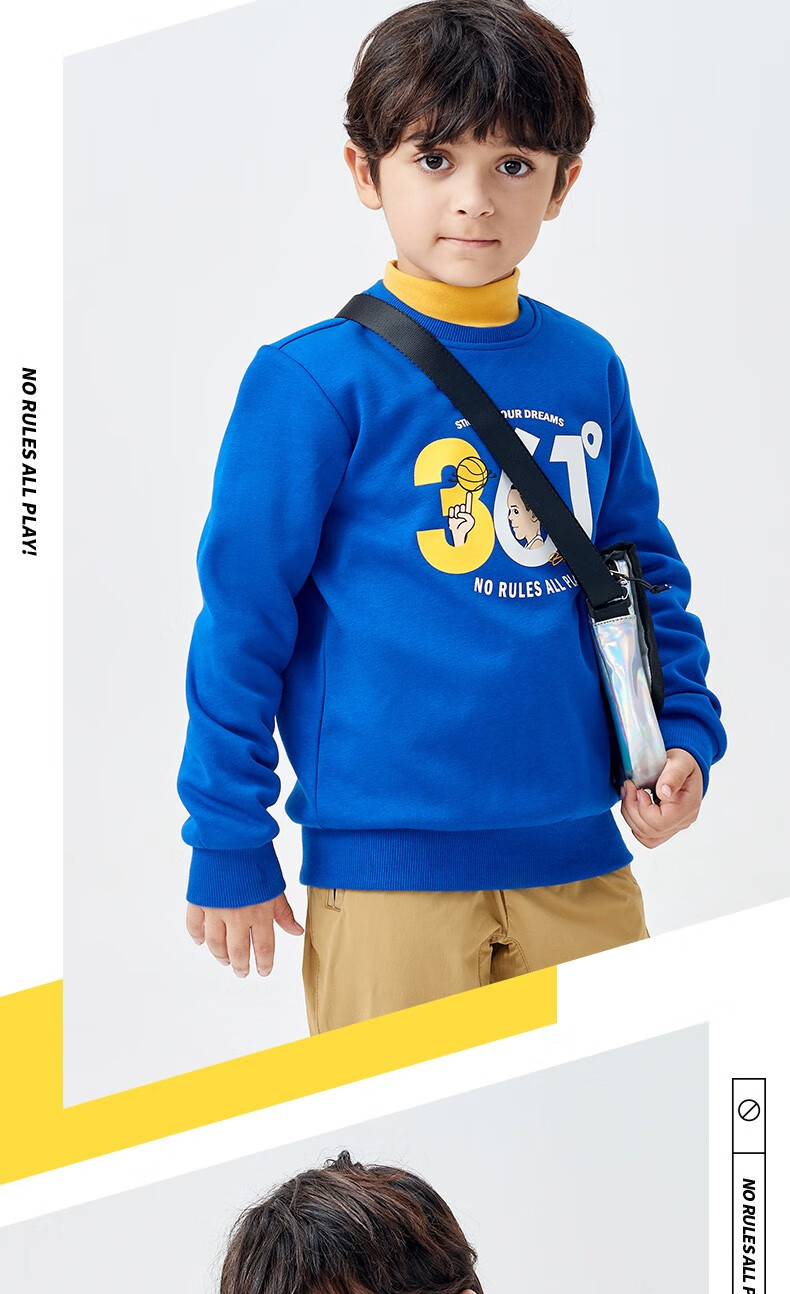 361童装儿童卫衣男童2021年冬季新品中大童加绒休闲套头上衣圆领潮石