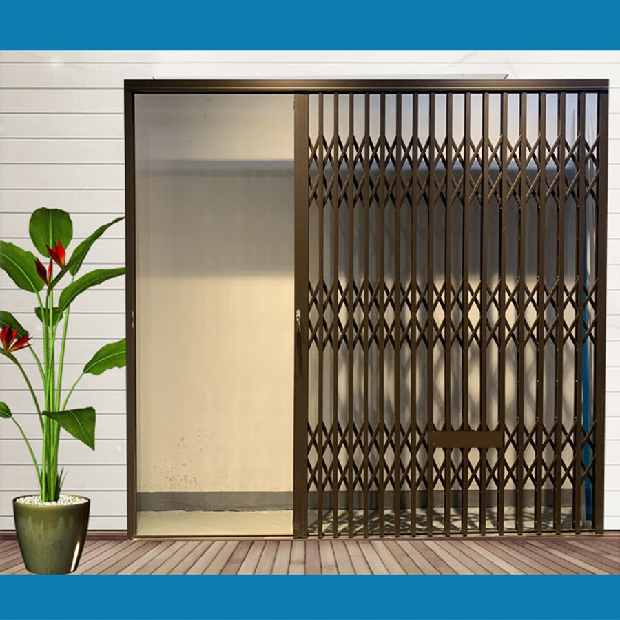 圣芙尼铝合金防盗拉闸门推拉门折叠门伸缩门拉闸门铝