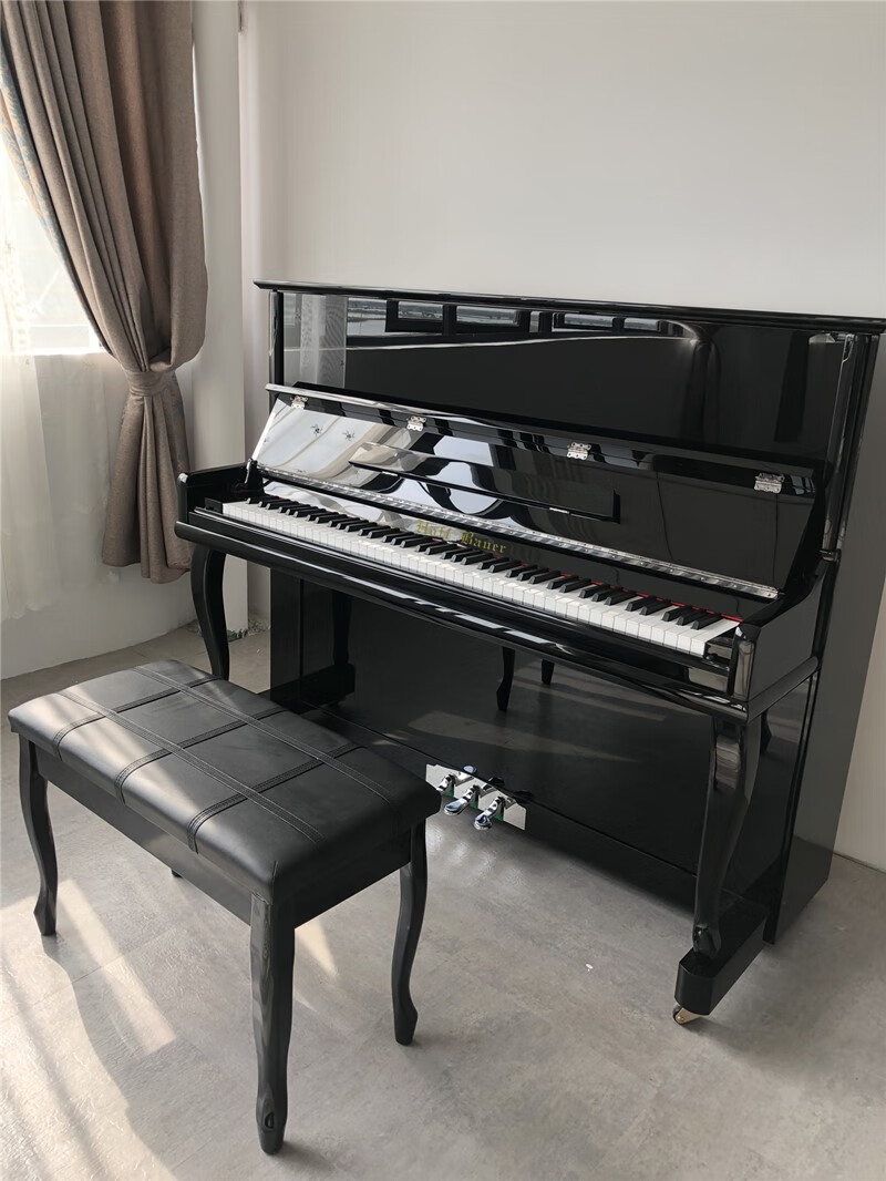 【居家装饰】参考价2.5万全新霍夫鲍尔黑色钢琴一台(123型号)