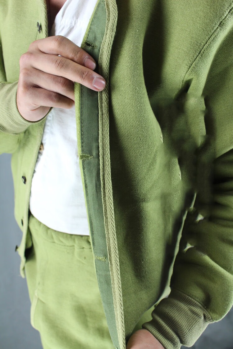 stetn)78老式军绒加厚加绒保暖棉绒劳保棉衣裤中老年户外绒衣绒裤套装