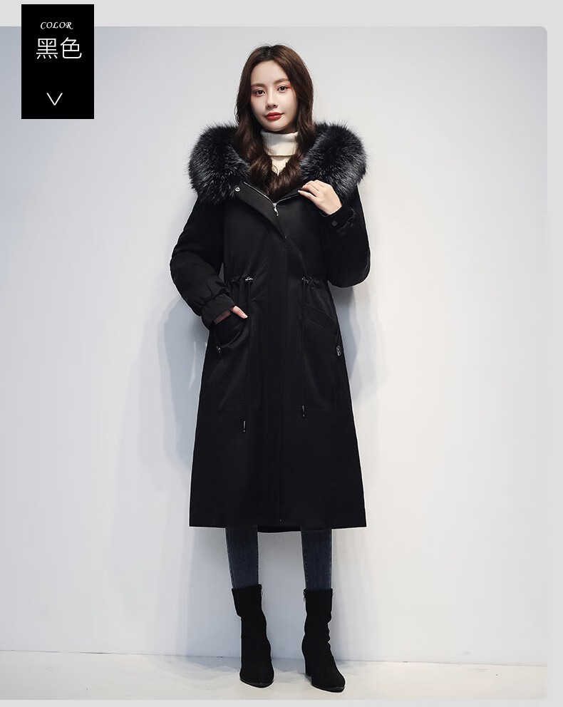 雅鹿女士羽绒服厚款新品2020冬季中长款可拆毛领休闲保暖百搭外套