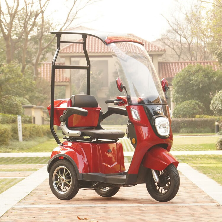 新款带棚72v铅酸电动三轮车锂电瓶车家用电动车载客小型成人女士代步