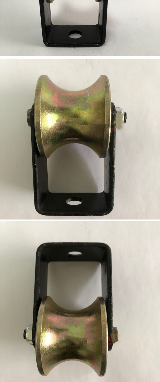 2寸管用滑轮 u型圆槽轨道轮 移门轮45号钢轮 钢管用吊轮 6分管滑轮(一